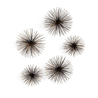 Украшение Настенное в виде 5 морских ежей из металла Uni единый размер черный AM.PM  фото, kupilegko.ru